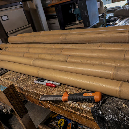 bamboo culms ready for split for cane rod building